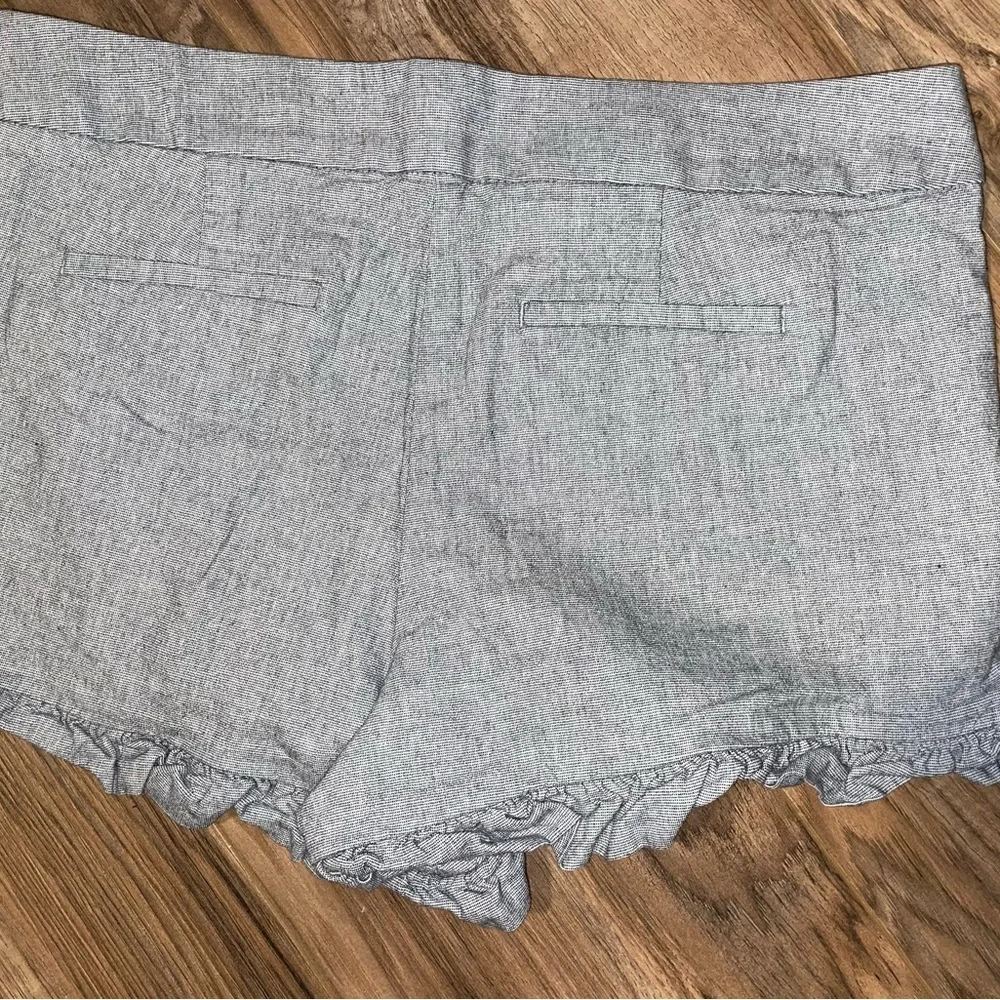 Women's Gray Ruffle Hem Shorts - Picture 2 of 3